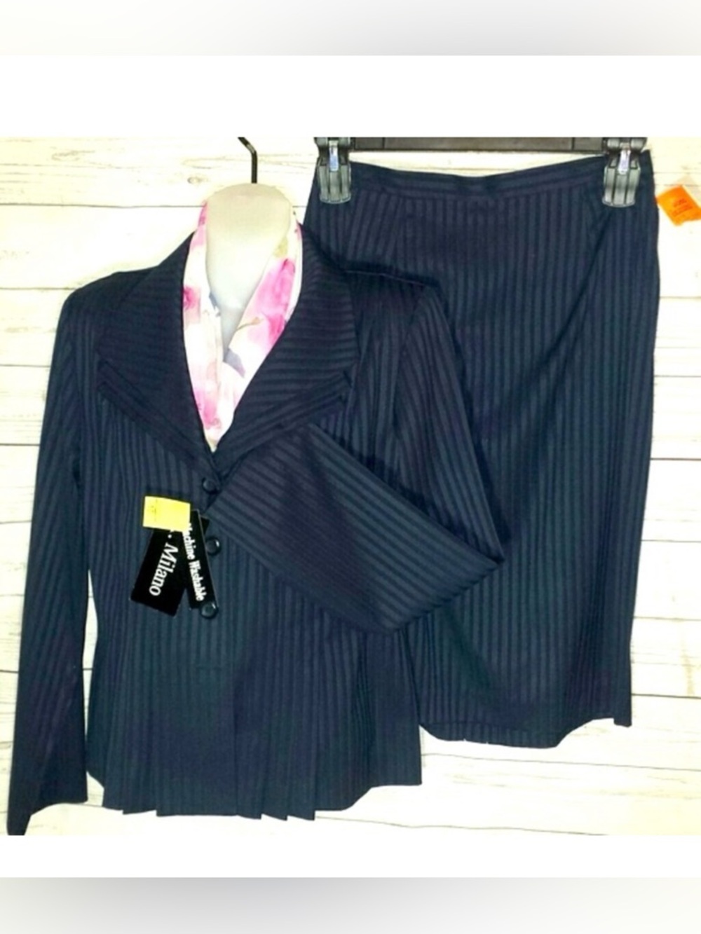 T. Milano Business Suit Size 10 NWT Dark Blue Striped